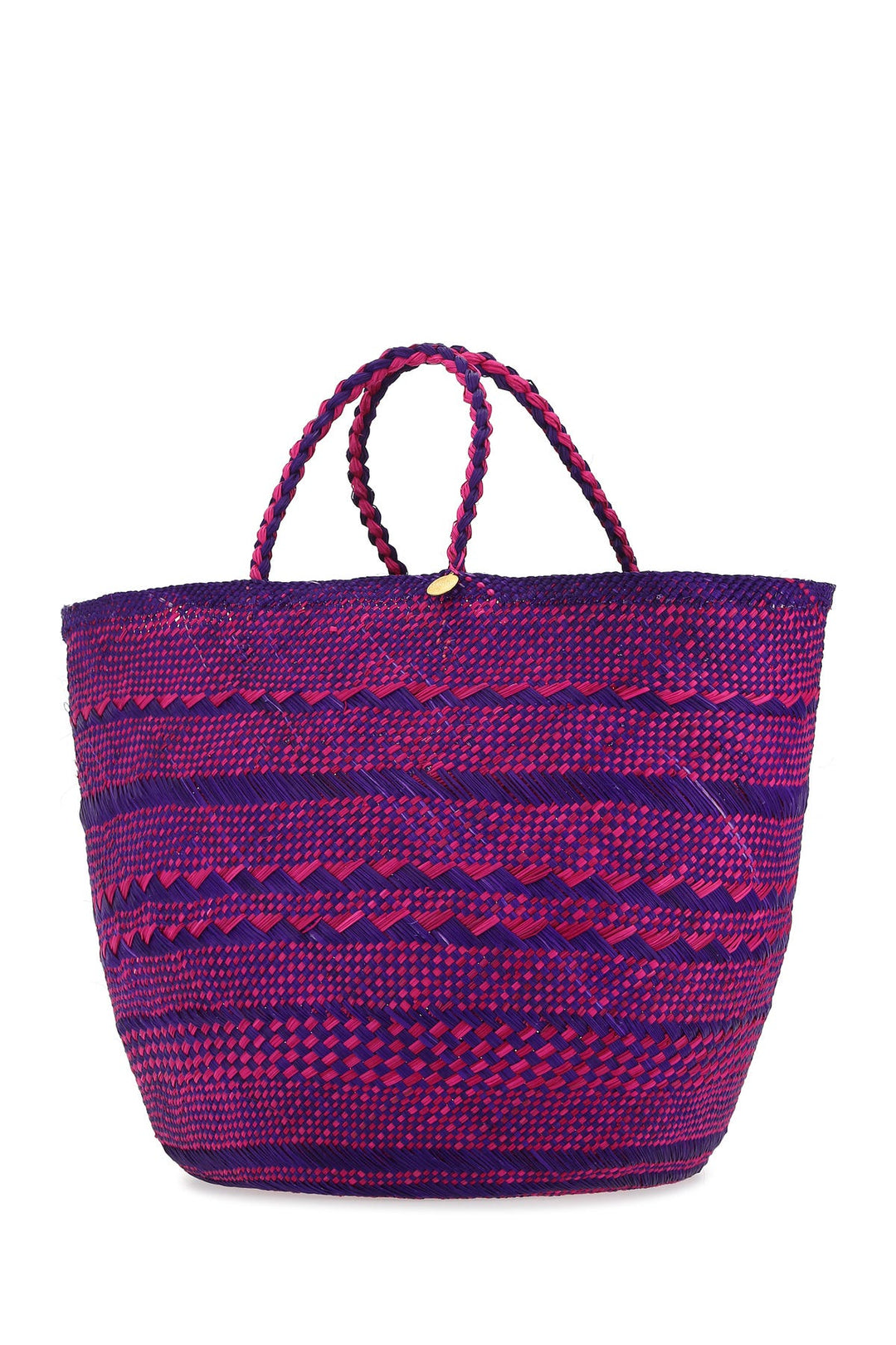 Two-tone straw Canasto shopping bag