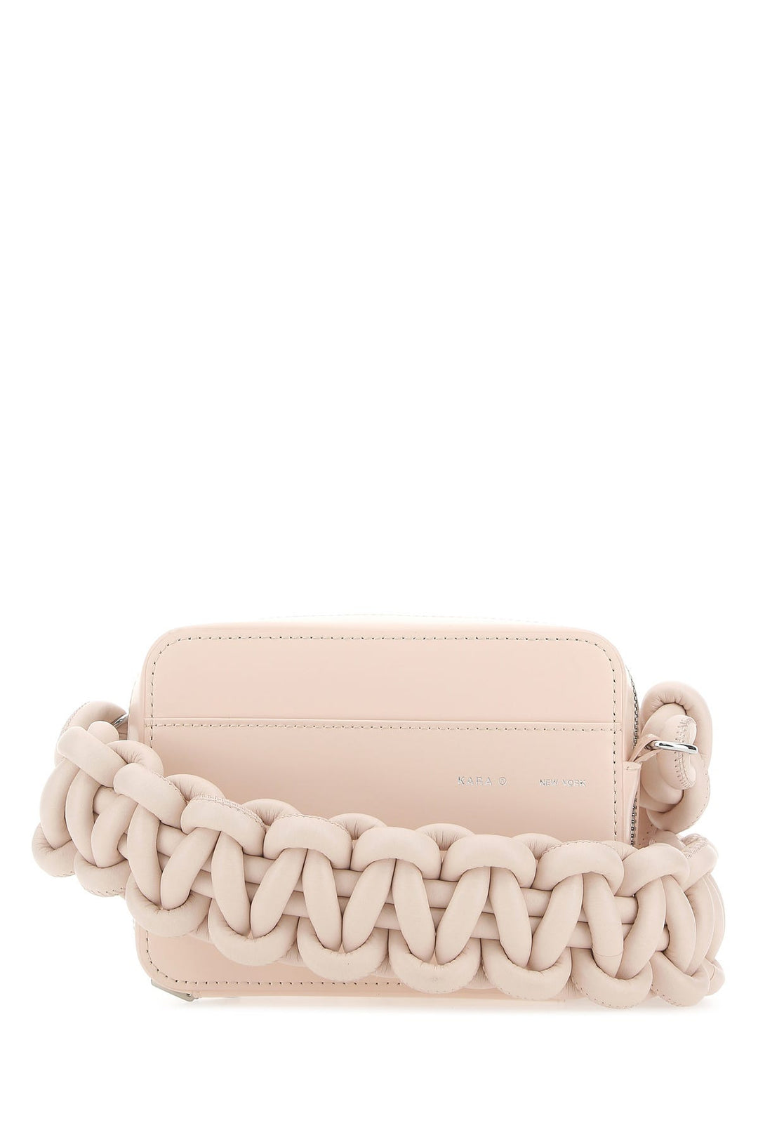 Pastel pink leather Cobra crossbody bag