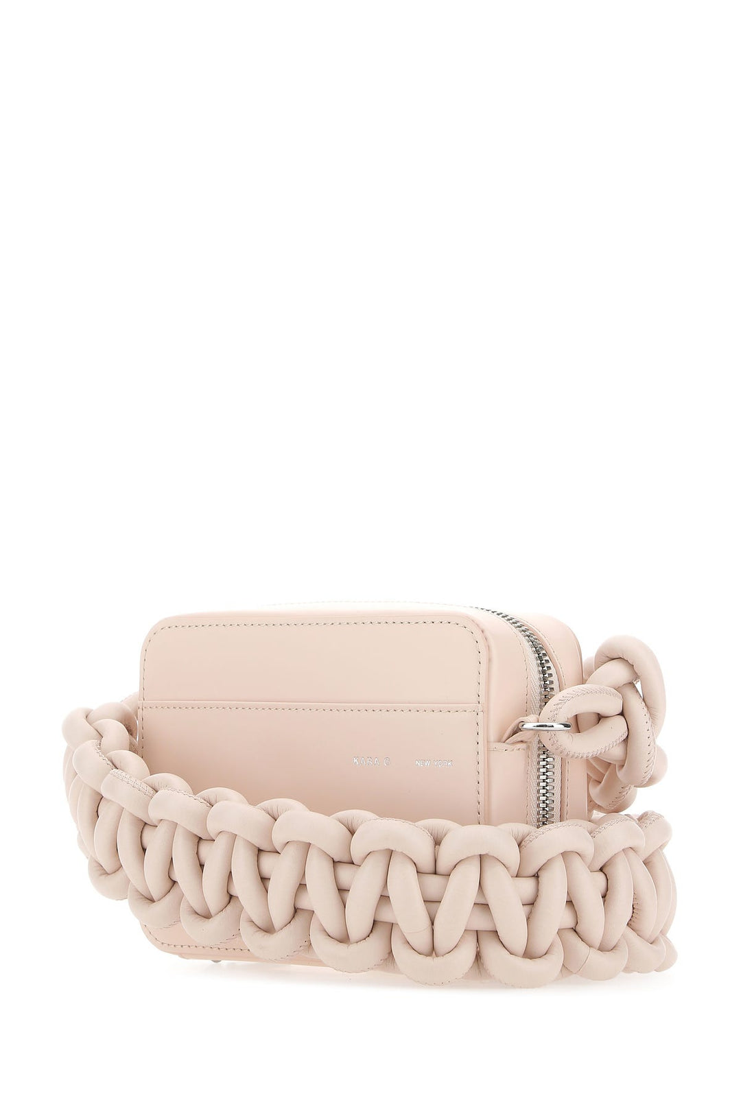 Pastel pink leather Cobra crossbody bag