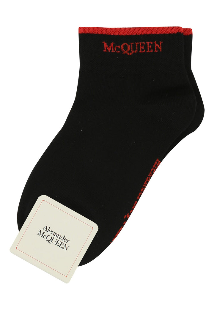 Black stretch cotton blend socks