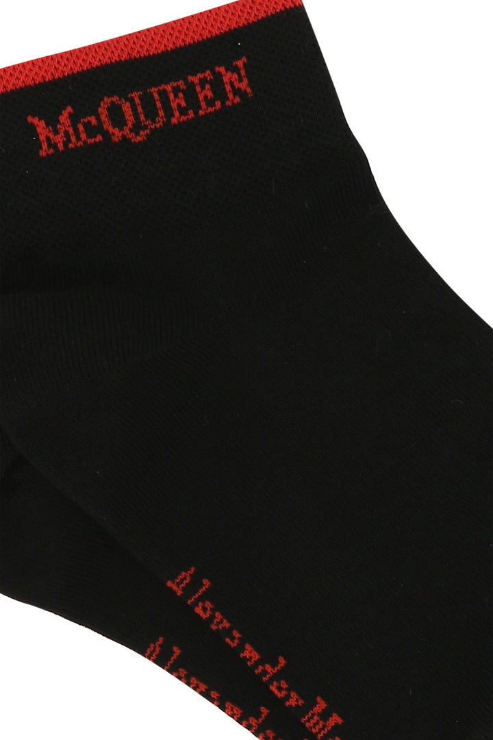 Black stretch cotton blend socks