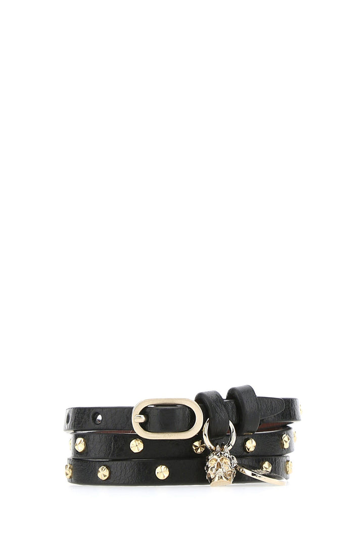 Black leather bracelet