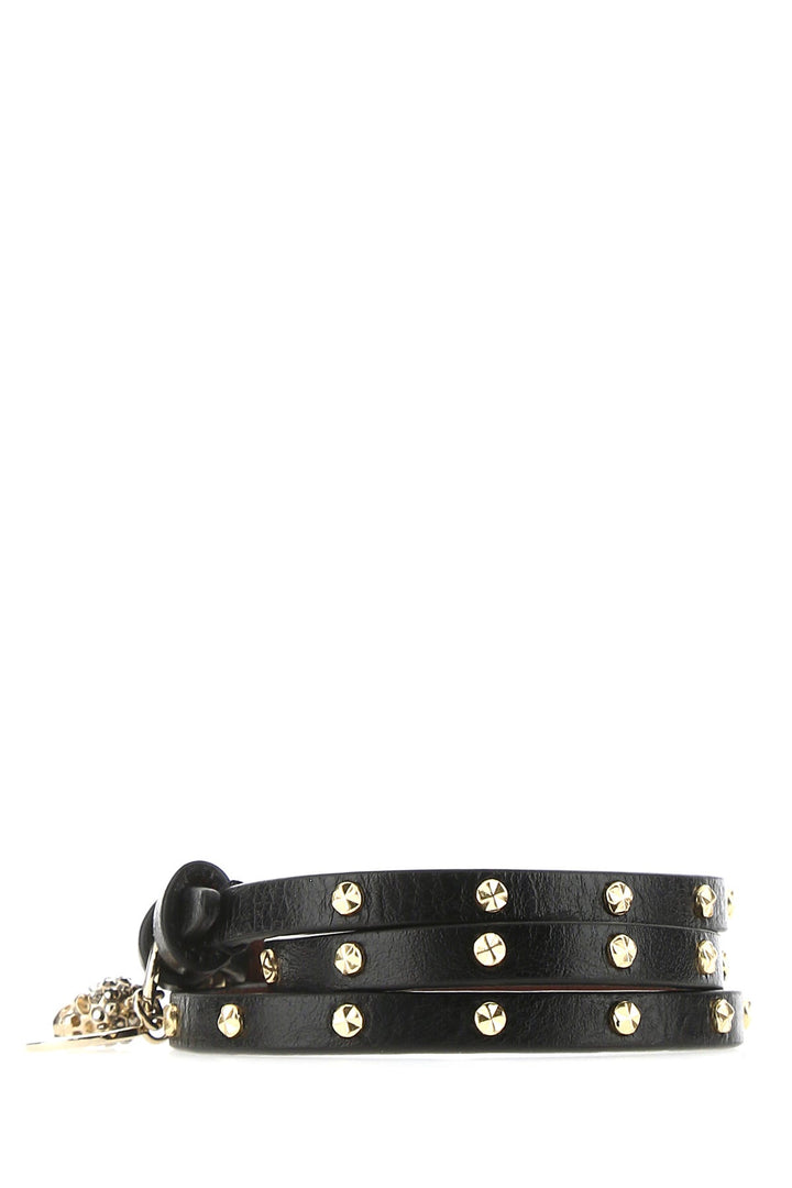 Black leather bracelet