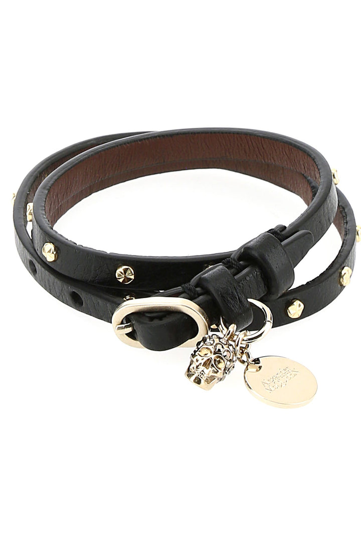 Black leather bracelet