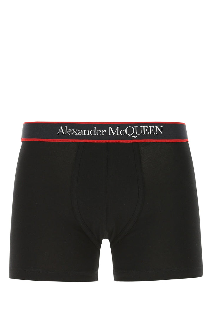 Black stretch cotton boxer