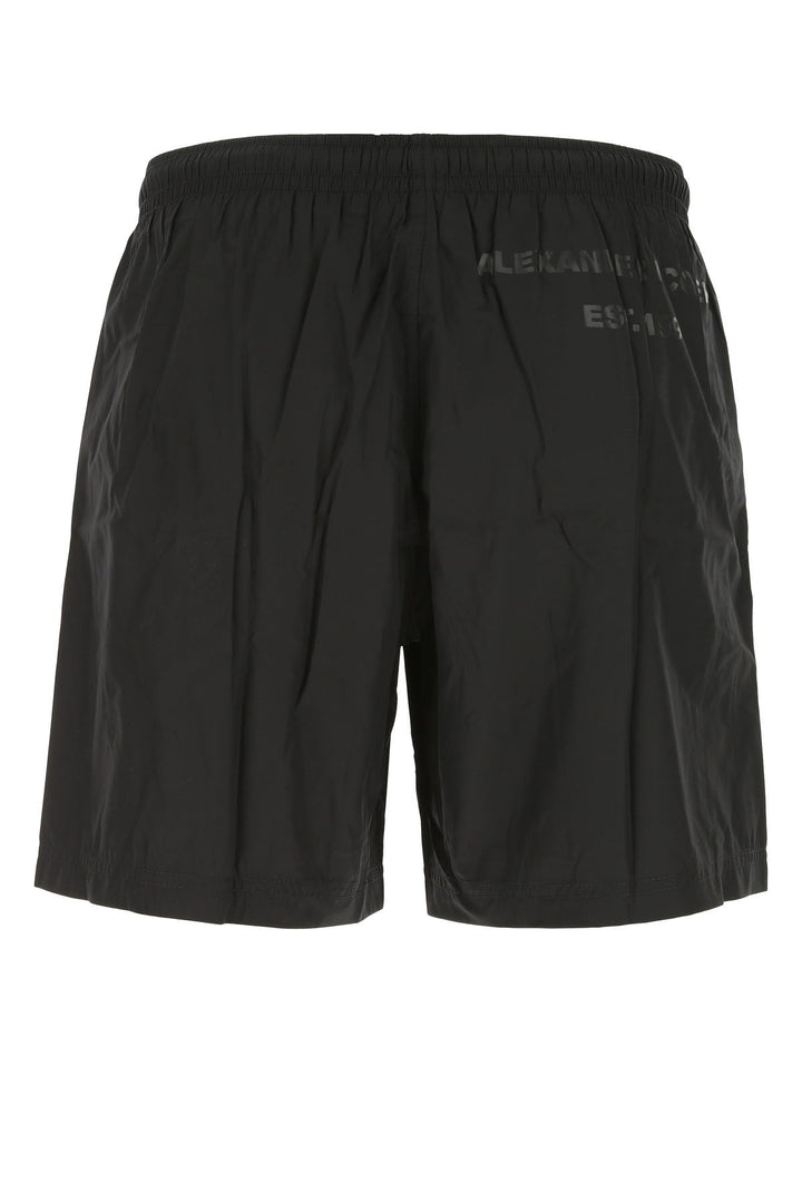 Black nylon swimming shorts