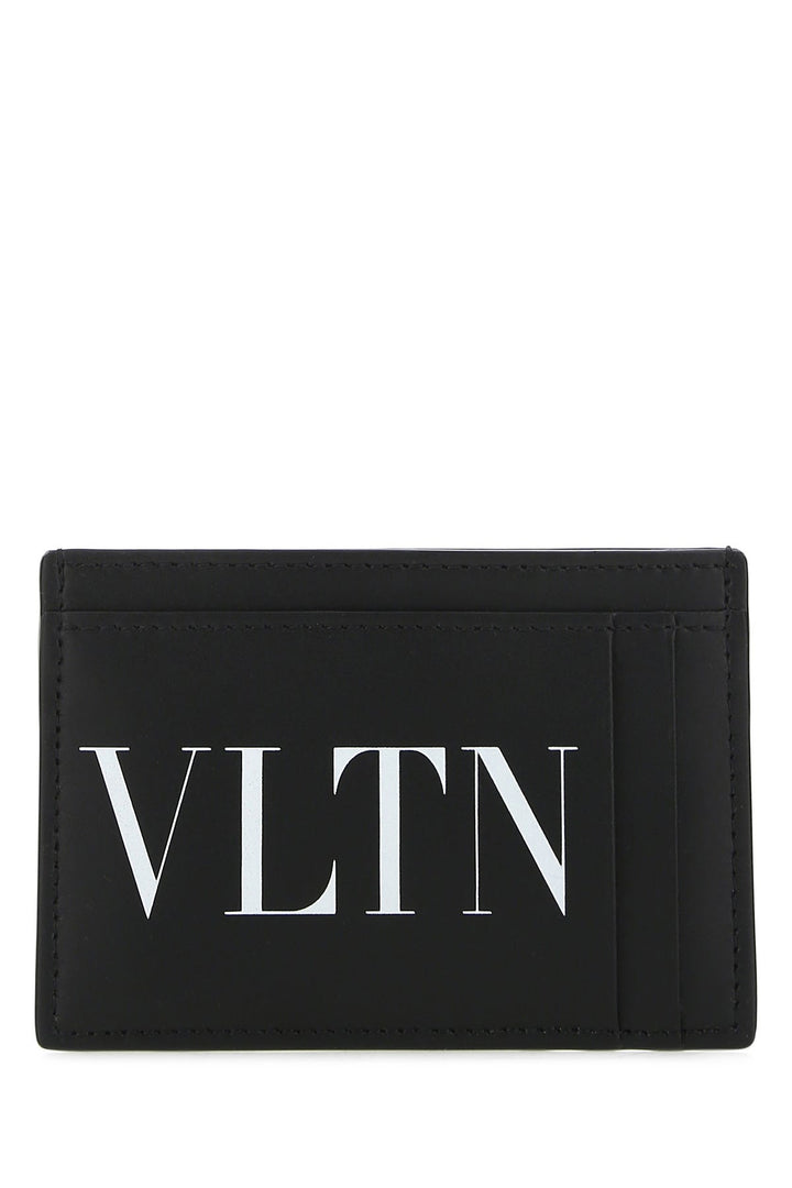 Black leather card holder