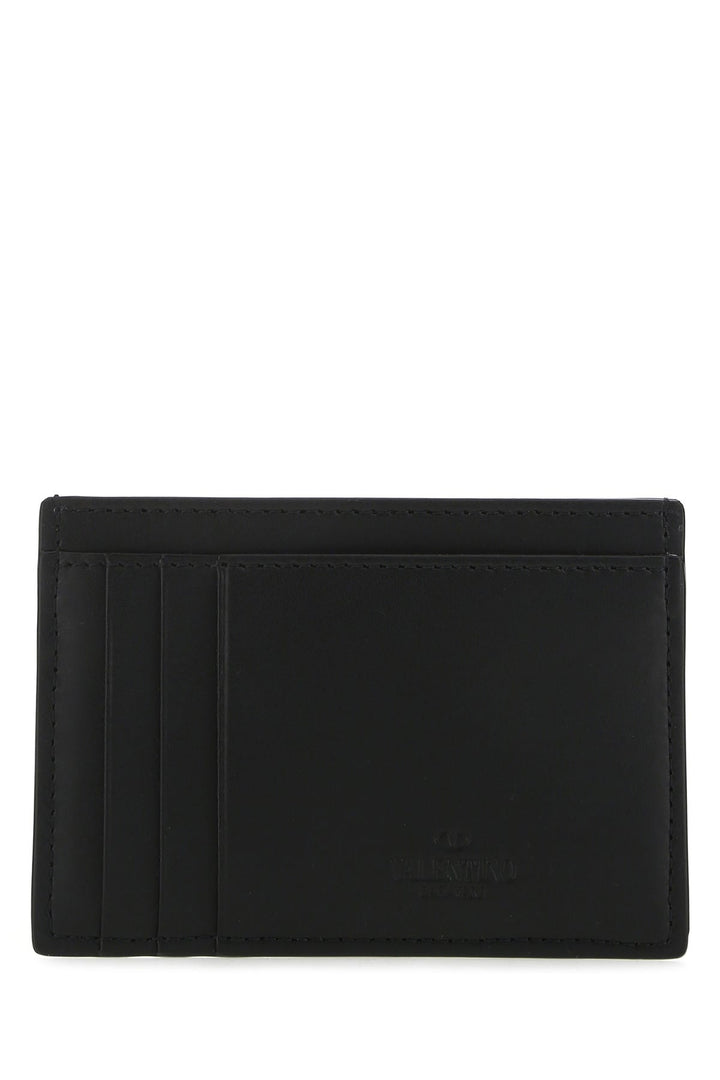 Black leather card holder