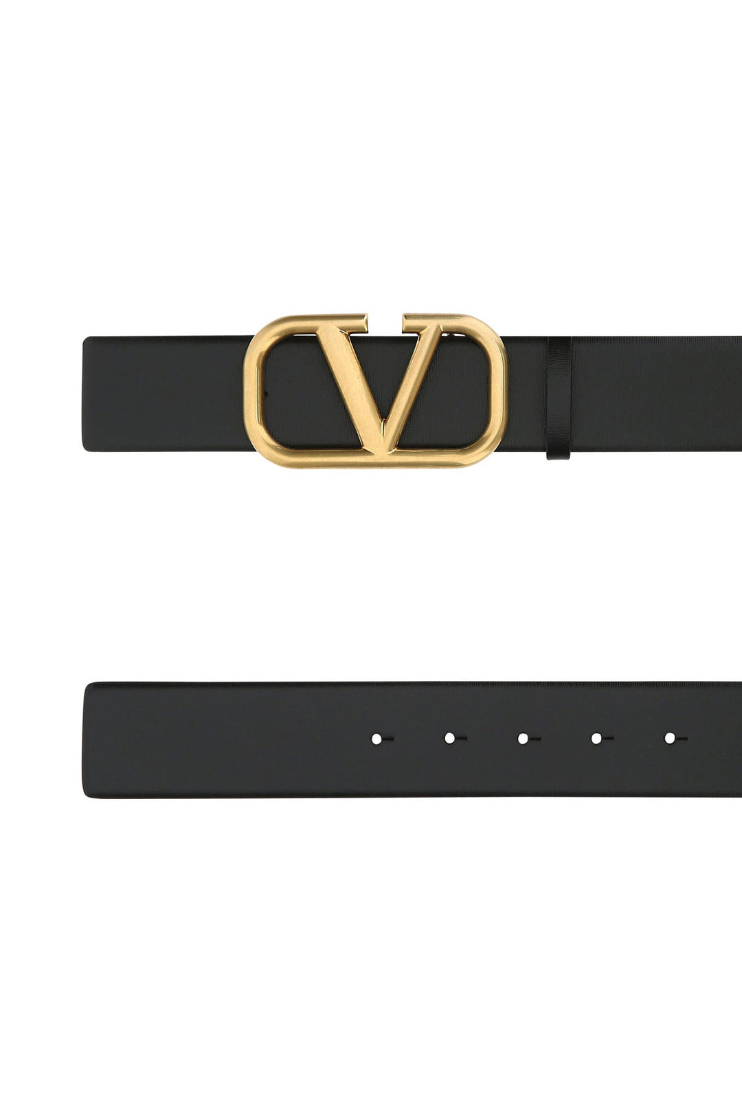 Black leather VLogo Signature belt