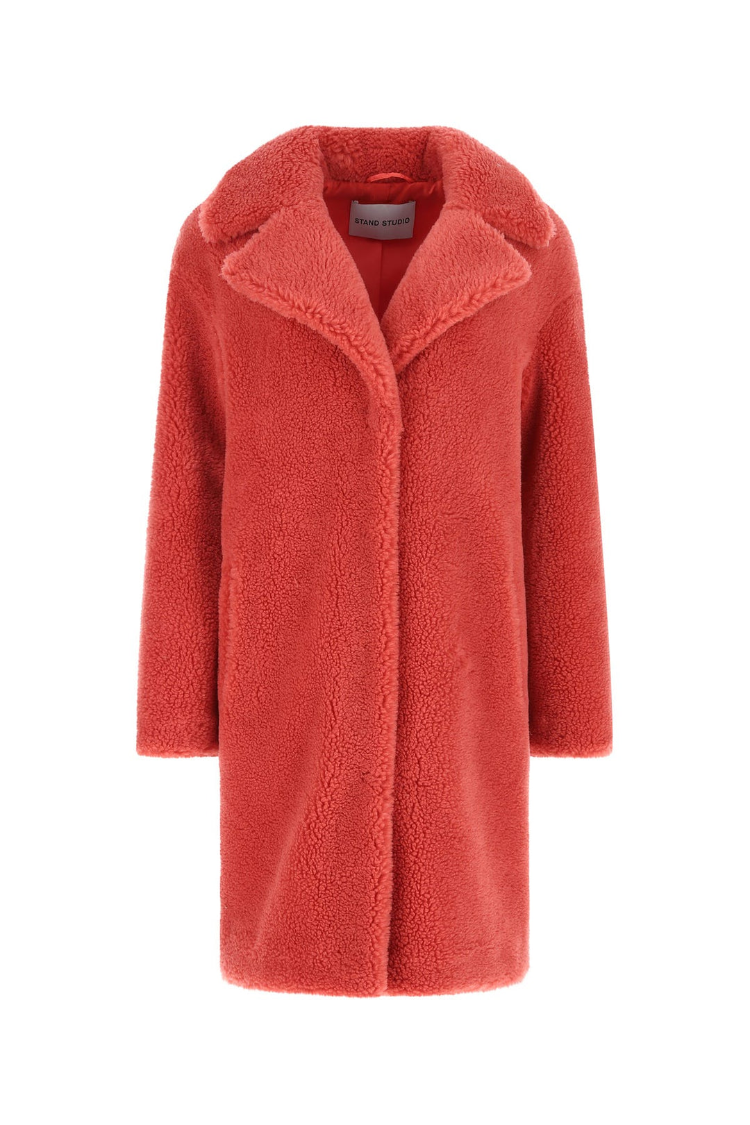 Light red teddy Camille Cocoon coat