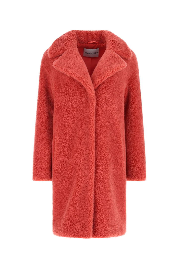 Light red teddy Camille Cocoon coat