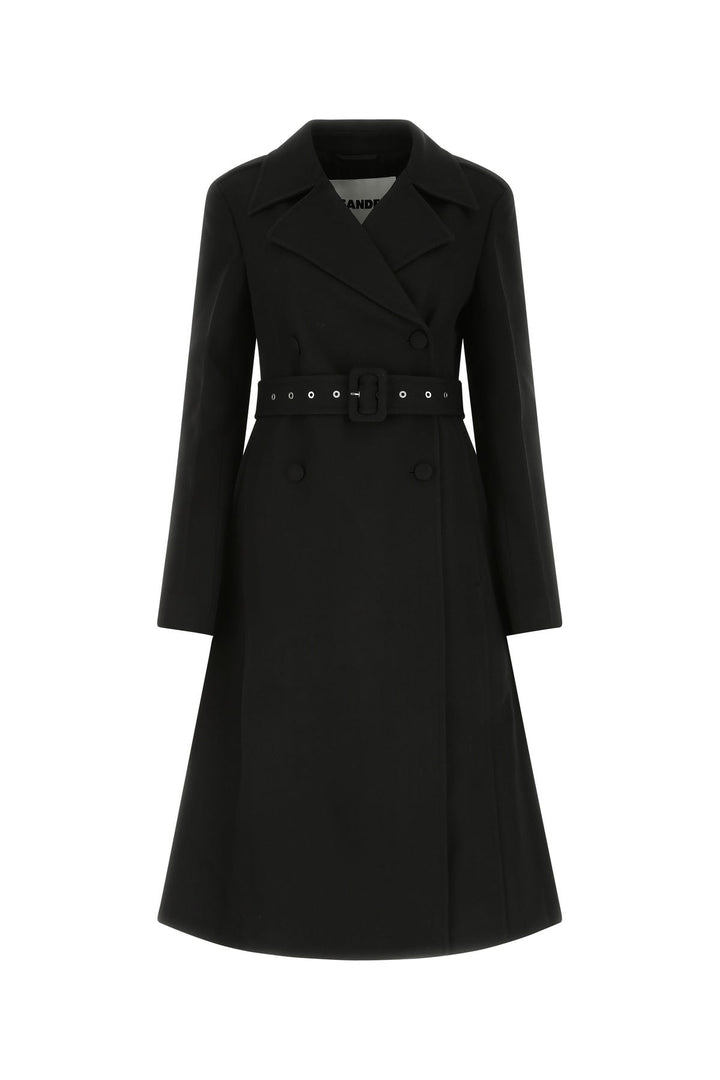 Black nylon blend coat