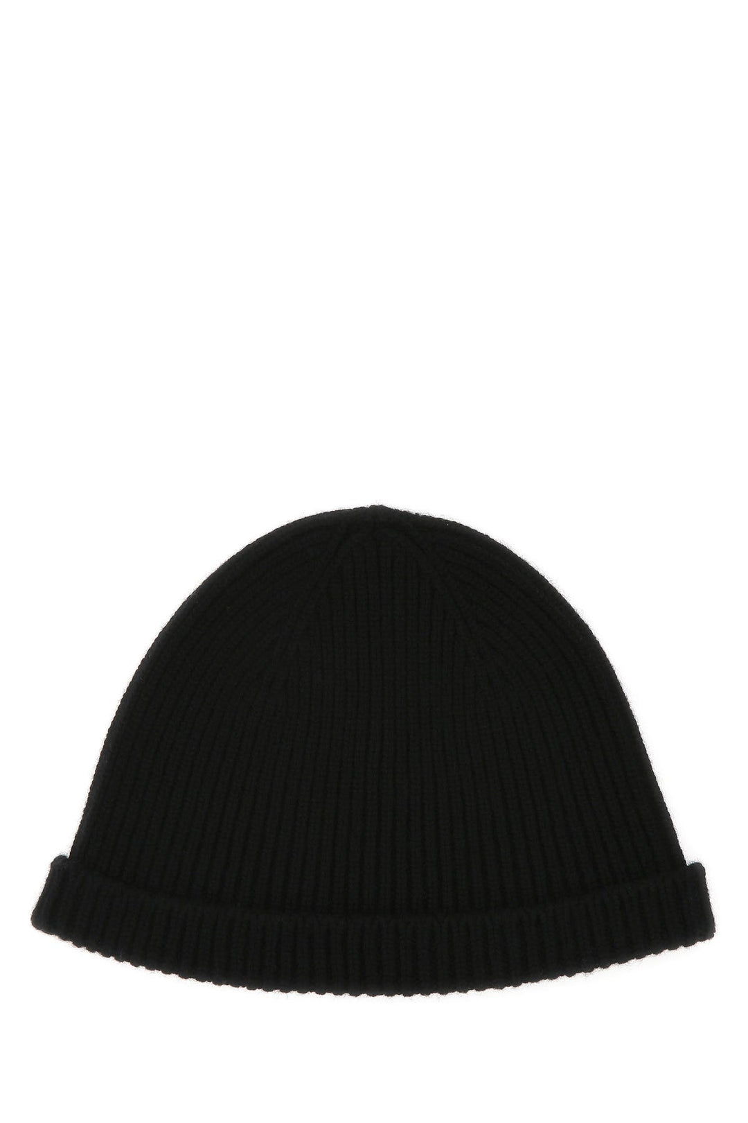 Black cashmere beanie hat