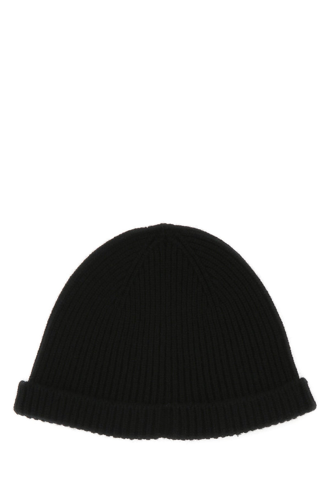 Black cashmere beanie hat