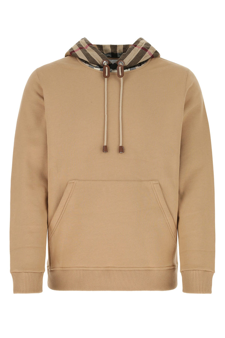 Beige cotton blend sweatshirt