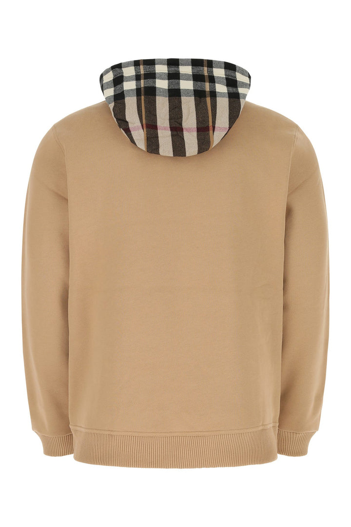 Beige cotton blend sweatshirt