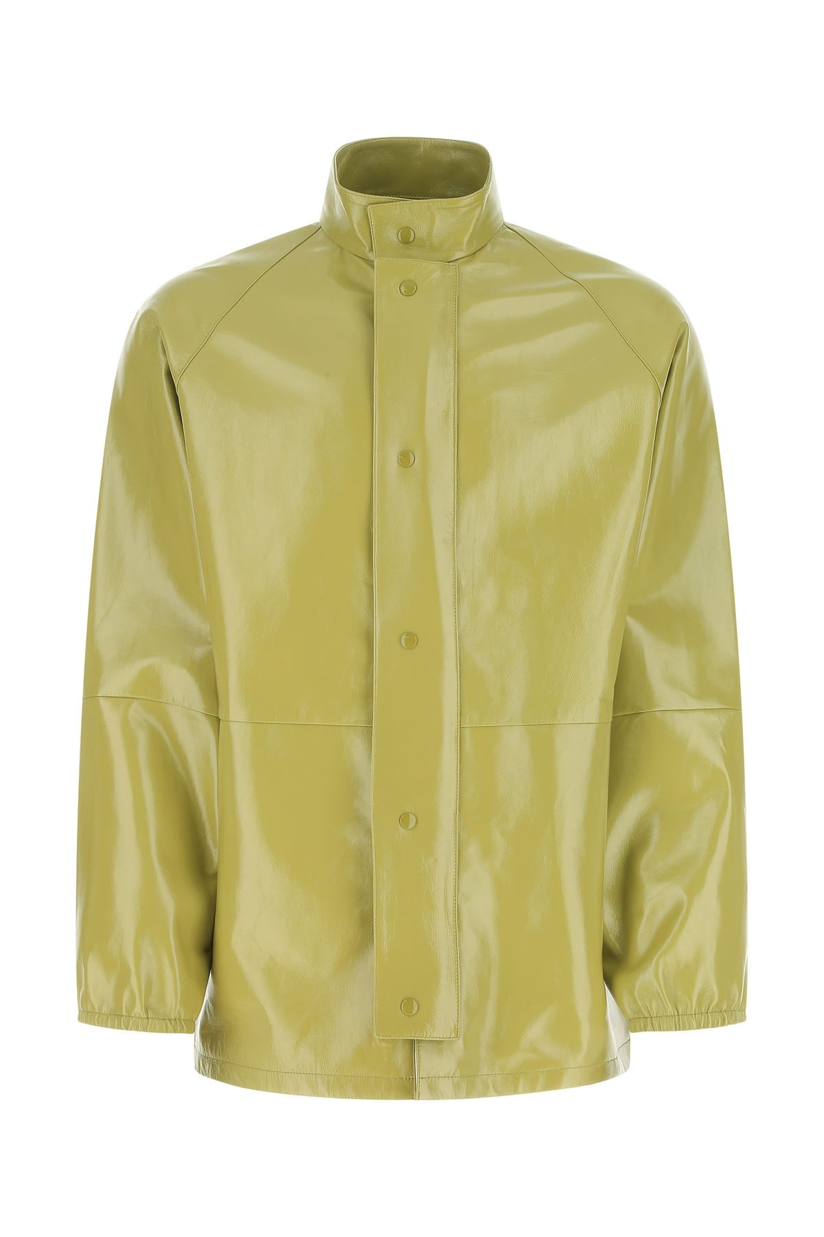 Pistachio green nappa leather jacket