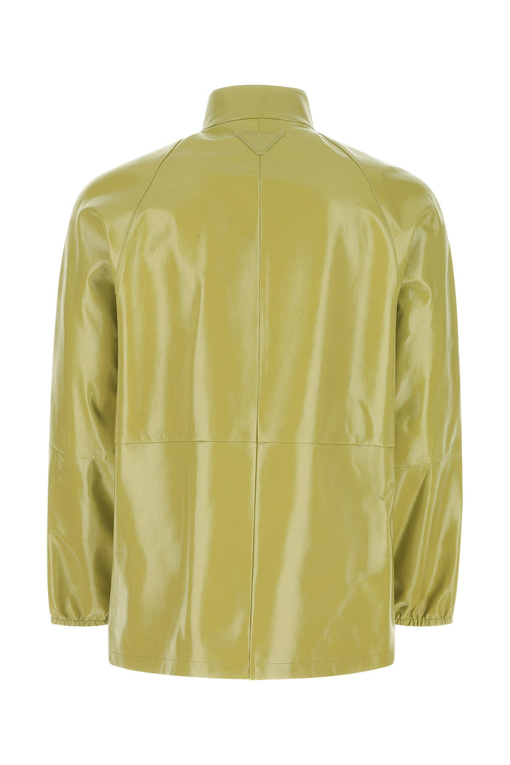 Pistachio green nappa leather jacket