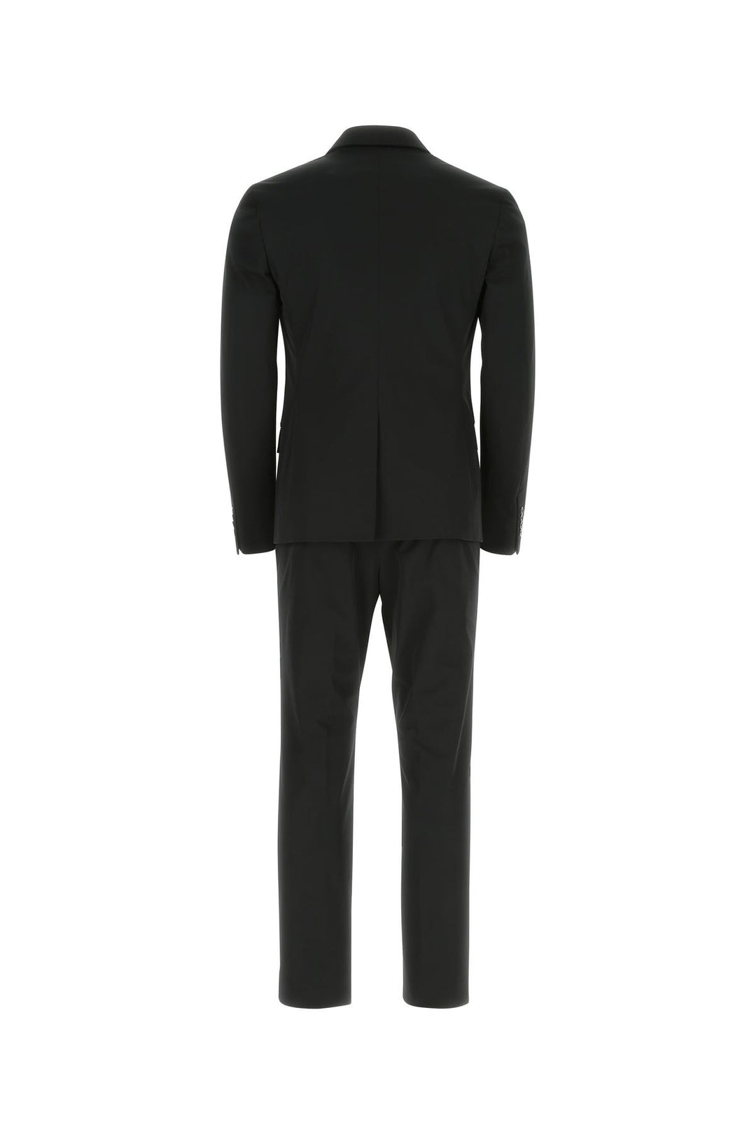 Black stretch polyester suit