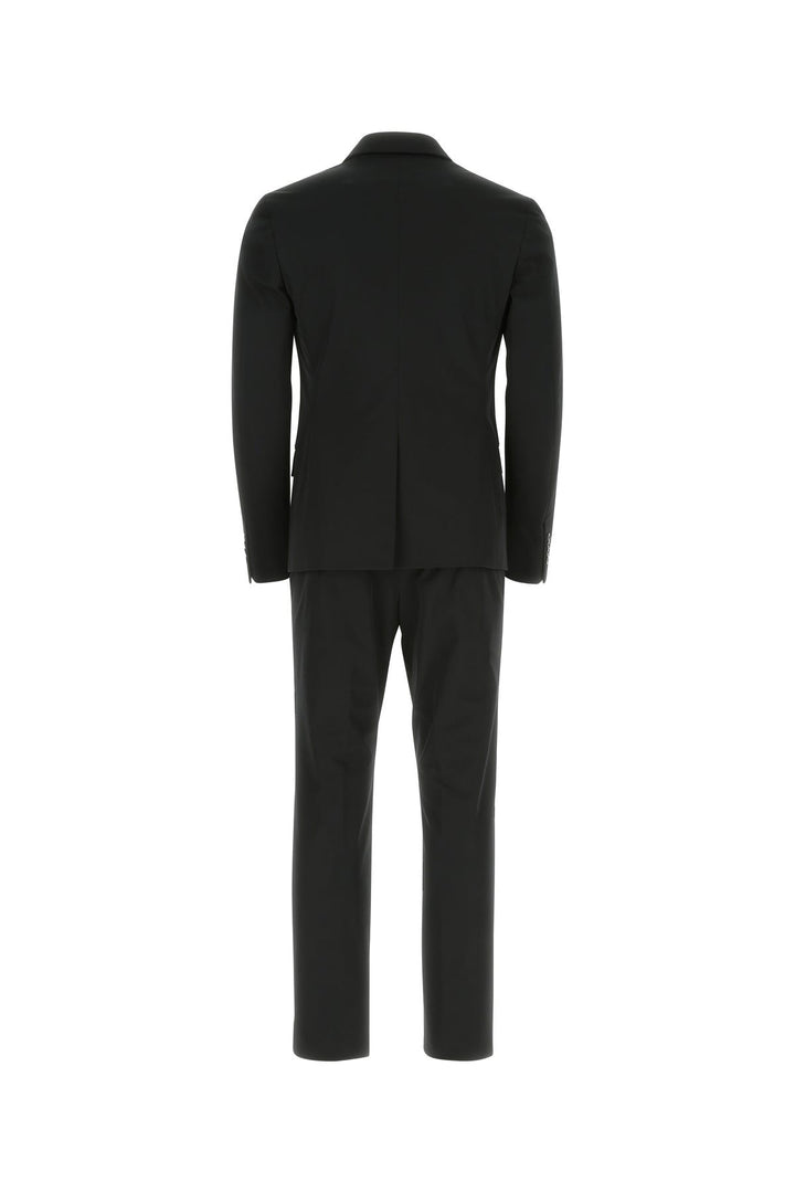 Black stretch polyester suit