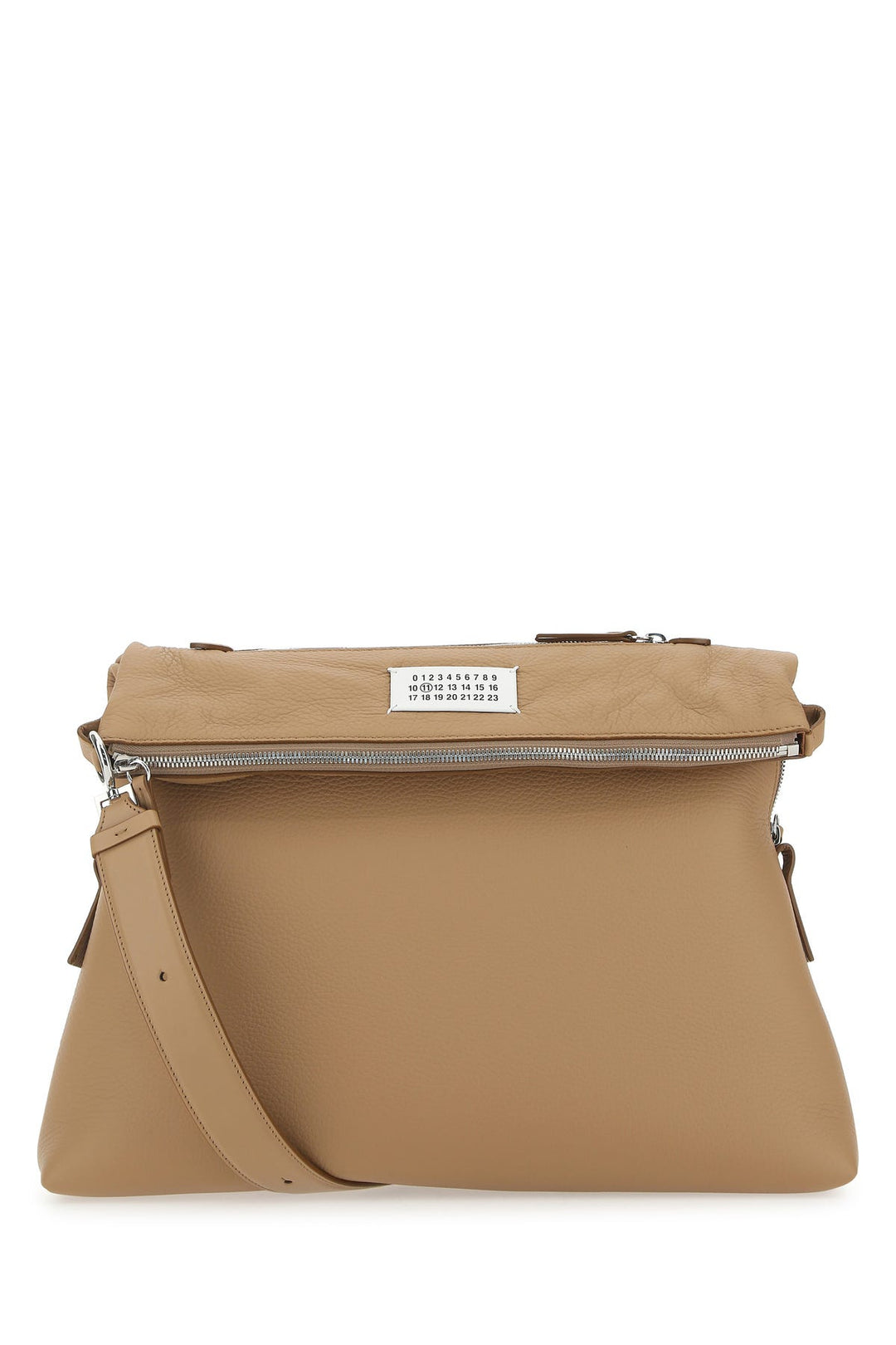 Camel leather crossbody bag