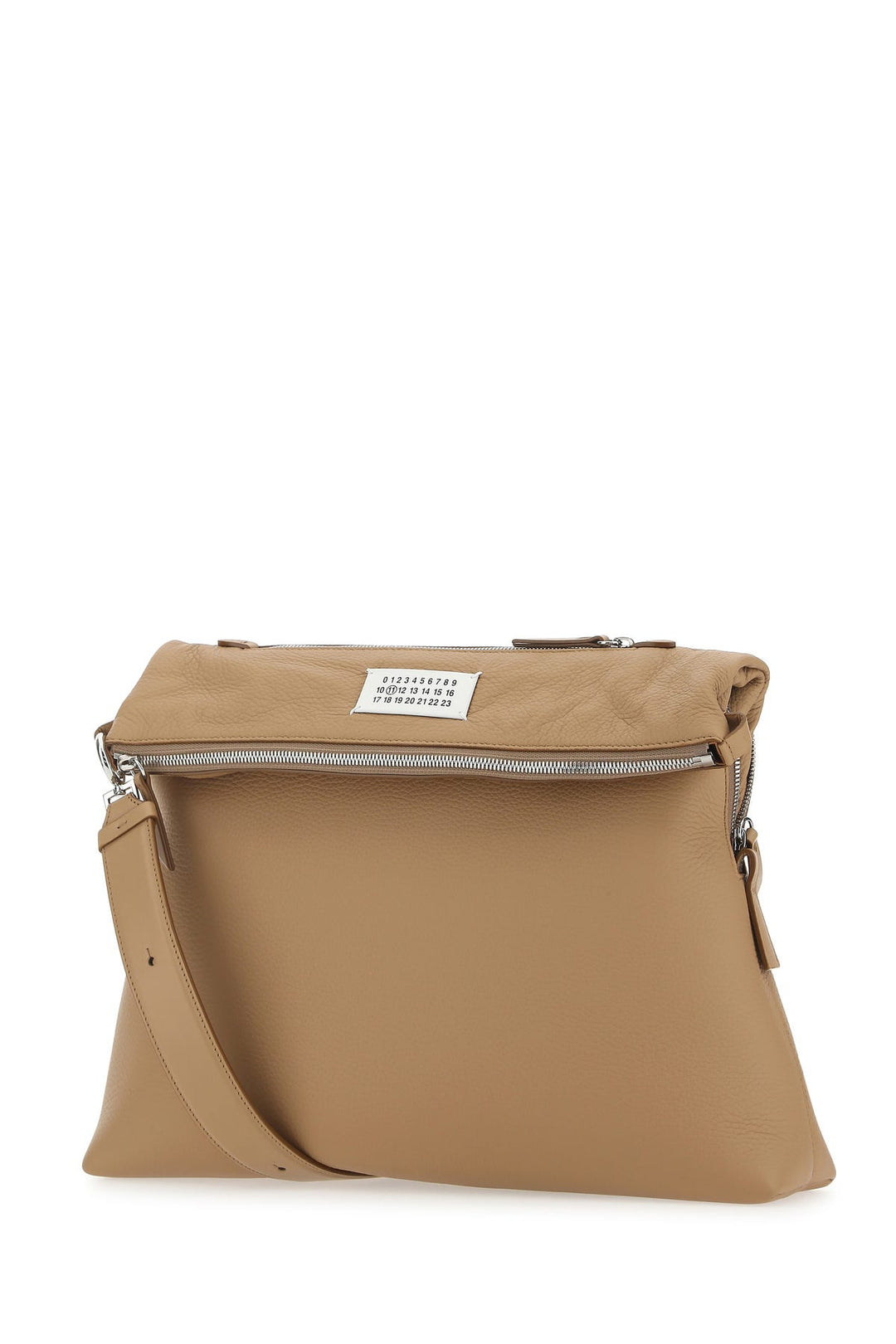 Camel leather crossbody bag