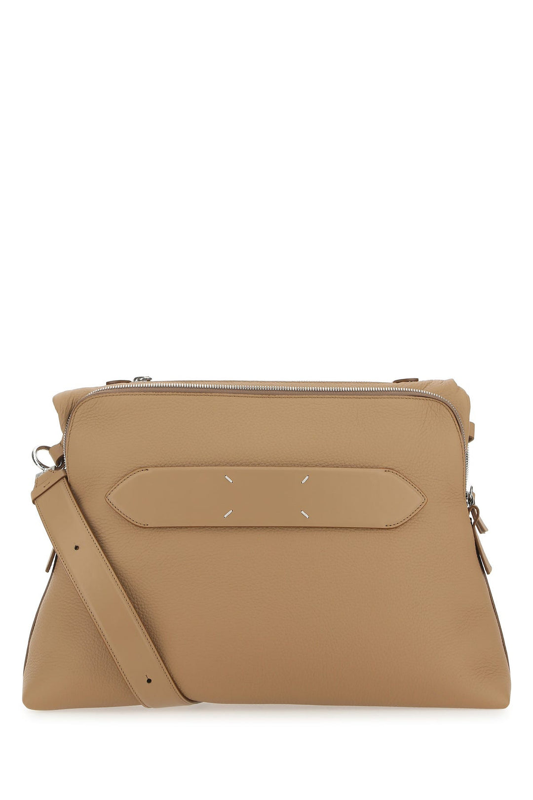 Camel leather crossbody bag