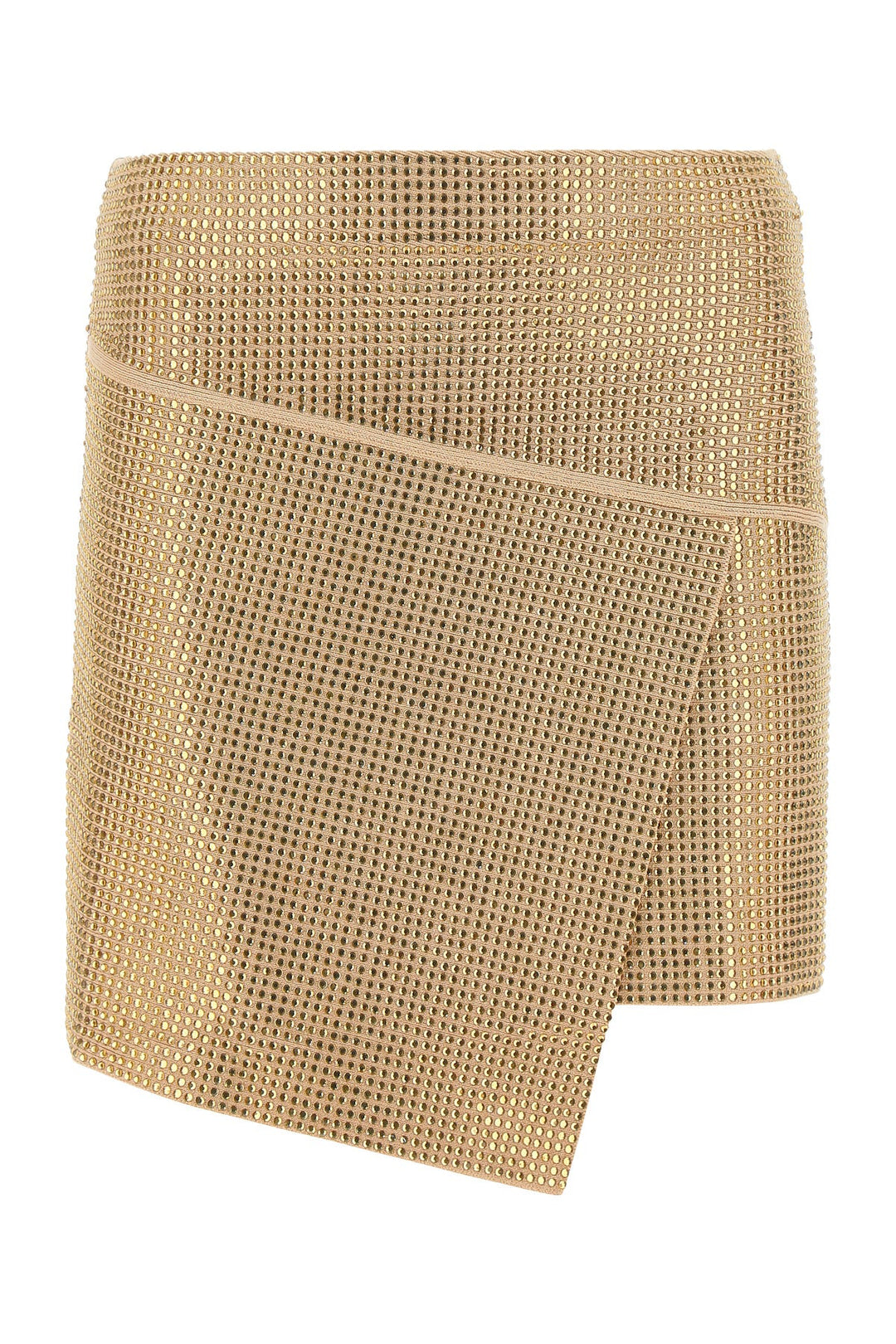 Embellished viscose blend mini skirt