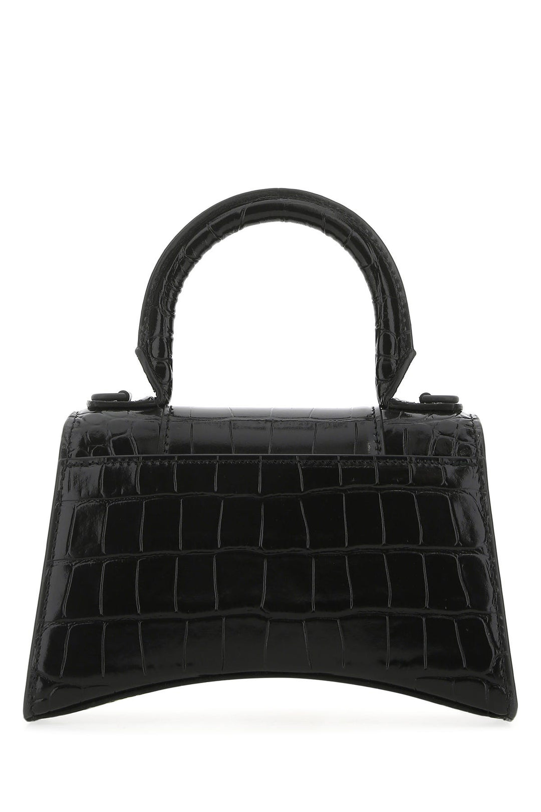 Black leather XS Hourglass handbag