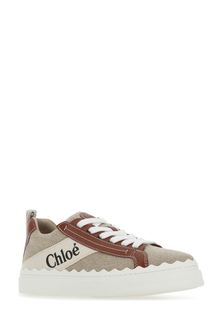 Multicolor fabric and leather Lauren sneakers