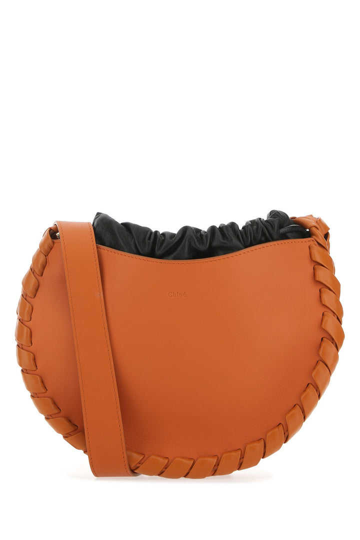 Dark orange leather small Mate crossbody bag