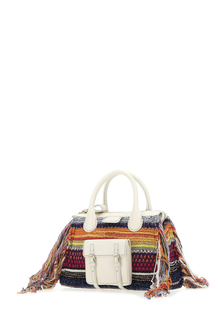 Multicolor leather and cashmere medium Edith handbag