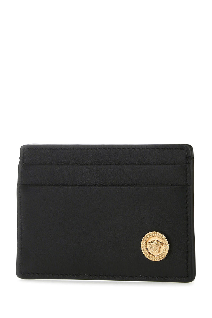 Black leather card holder