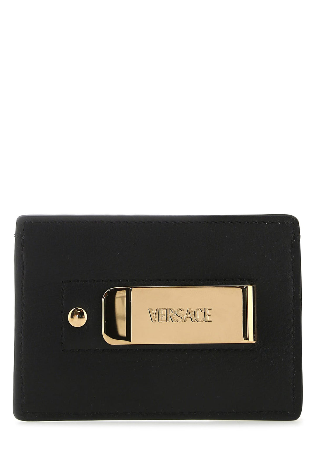 Black leather card holder