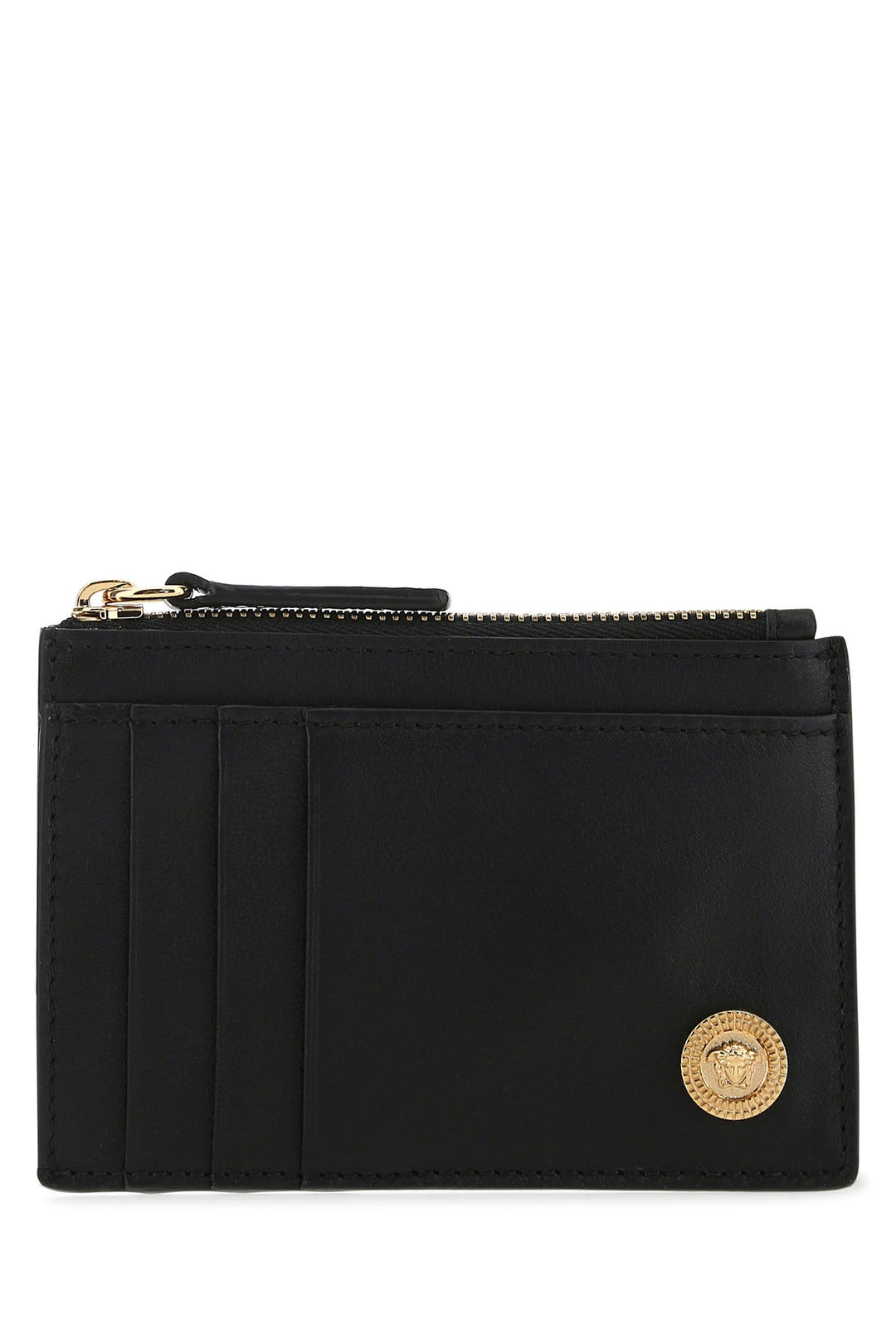 Black leather card holder