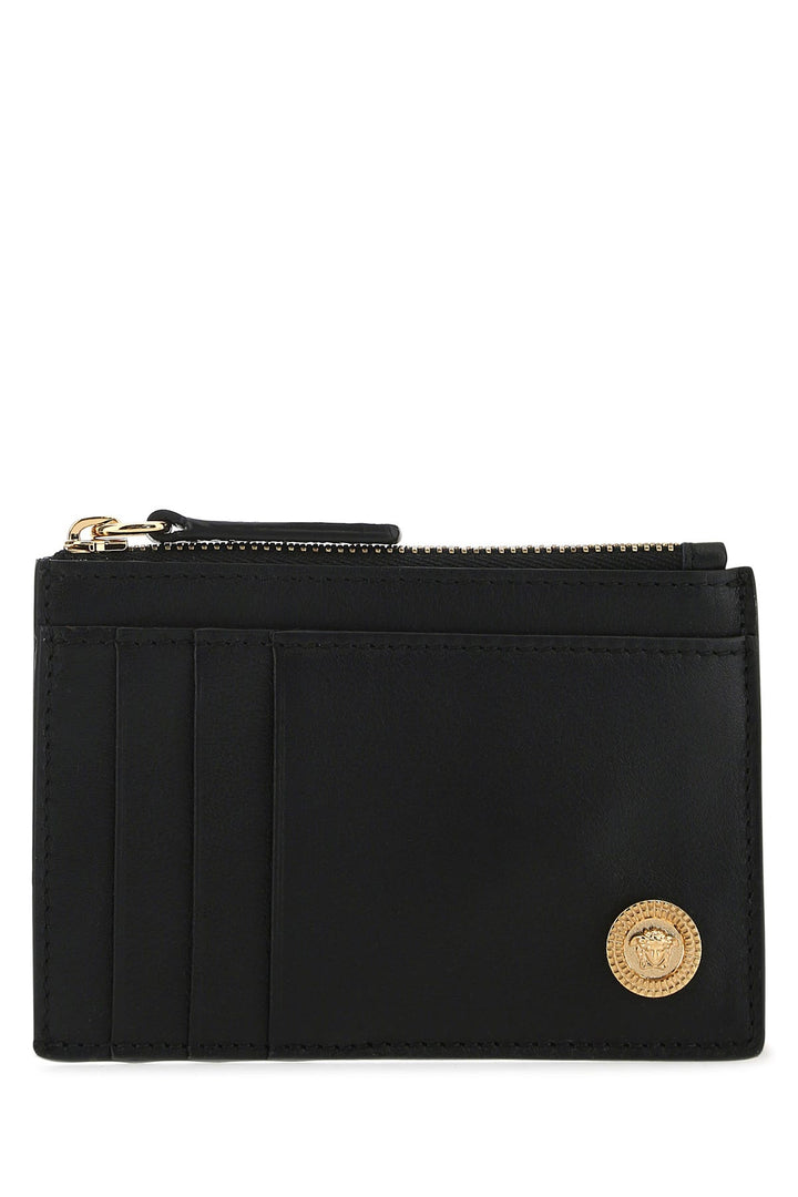 Black leather card holder