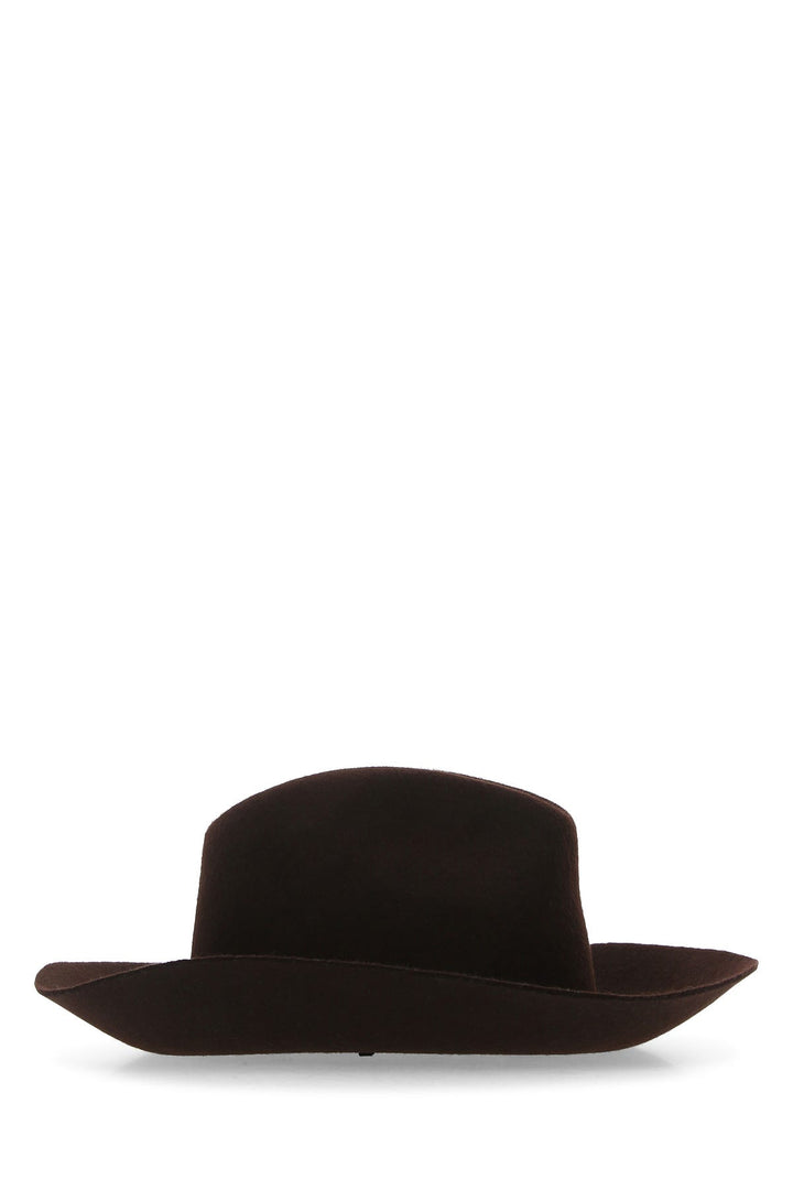 Brown felt Fedora hat