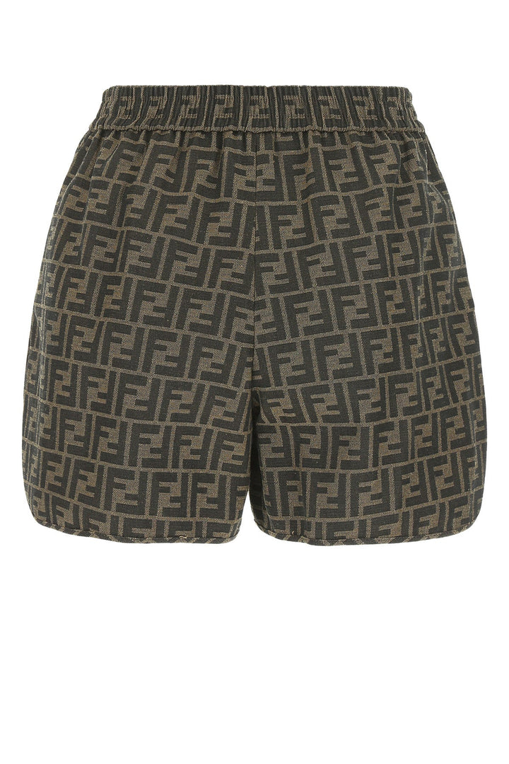 Embroidered polyester blend shorts