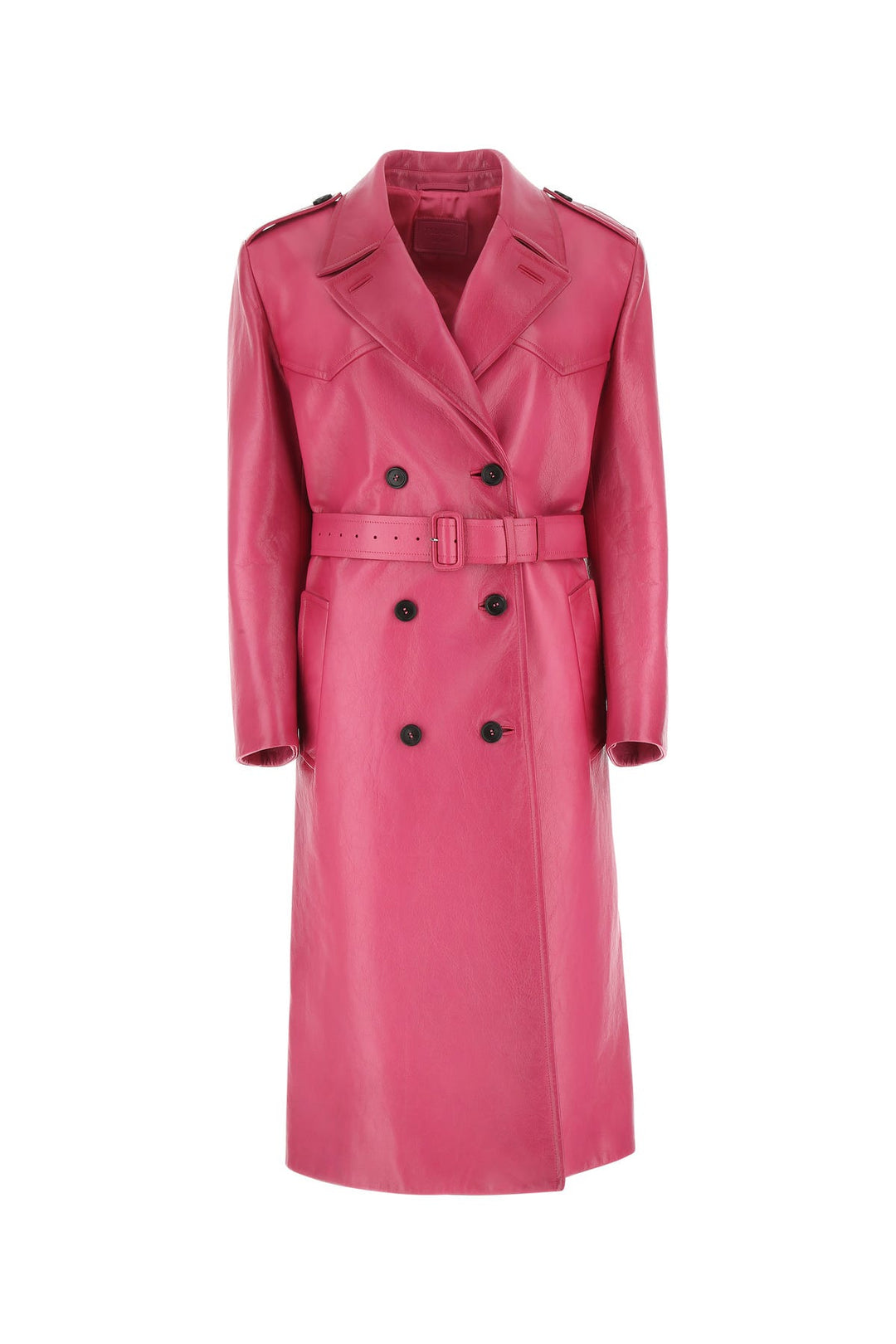 Fuchsia leather coat