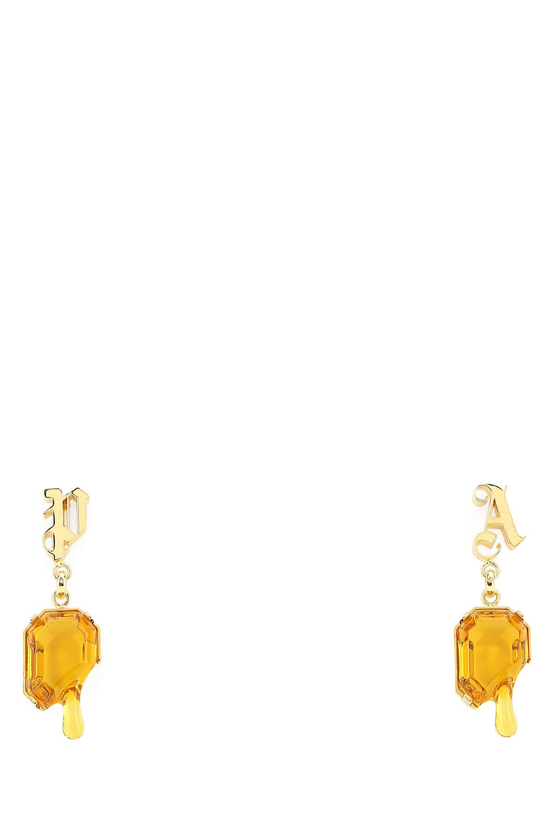 Golden metal earrings