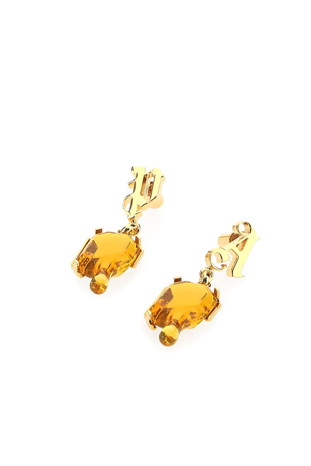 Golden metal earrings