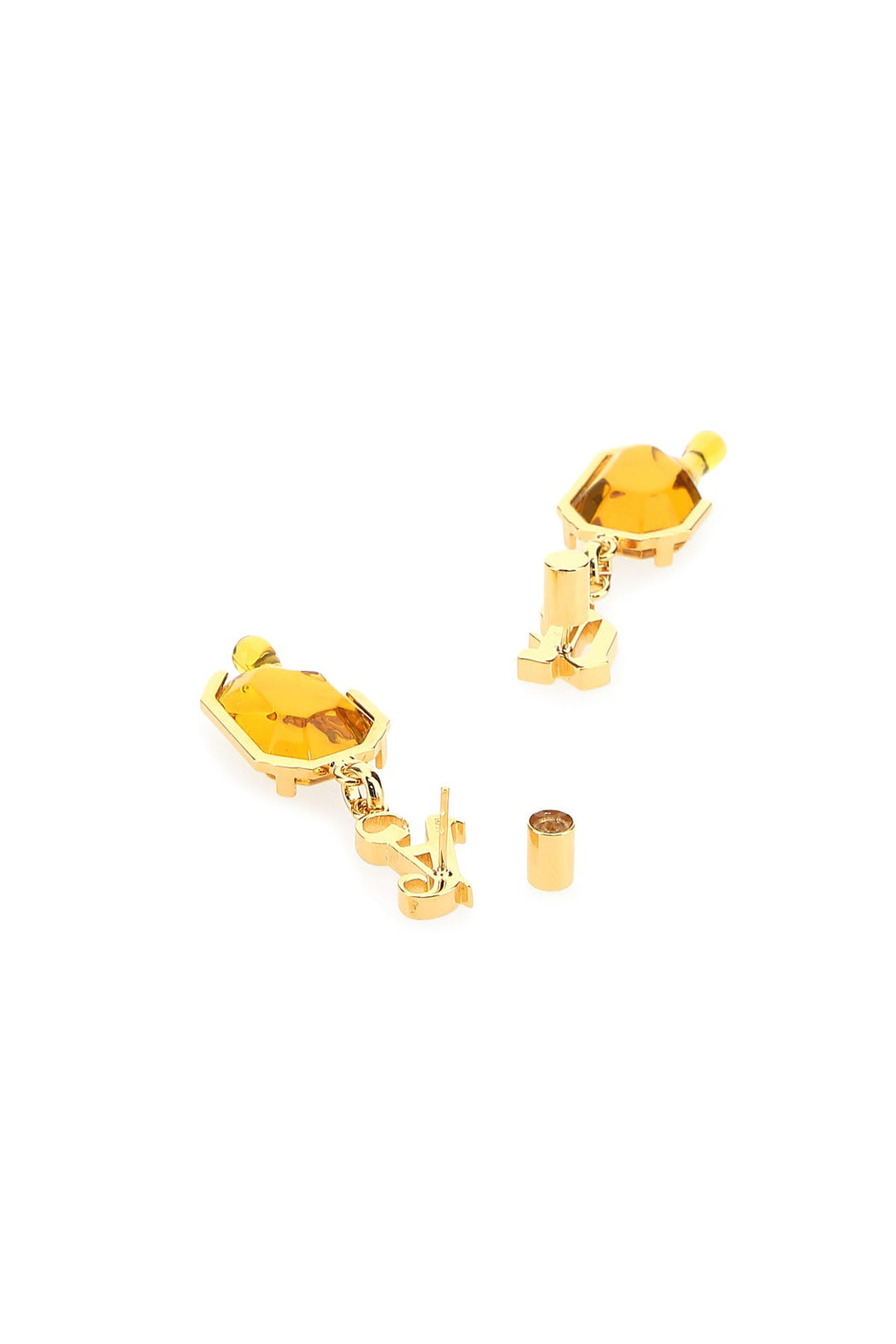 Golden metal earrings