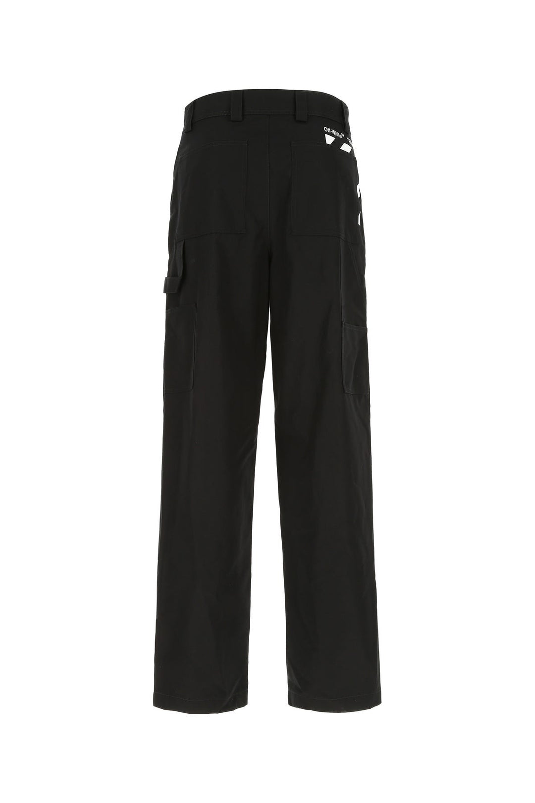 Black cotton wide-leg pant