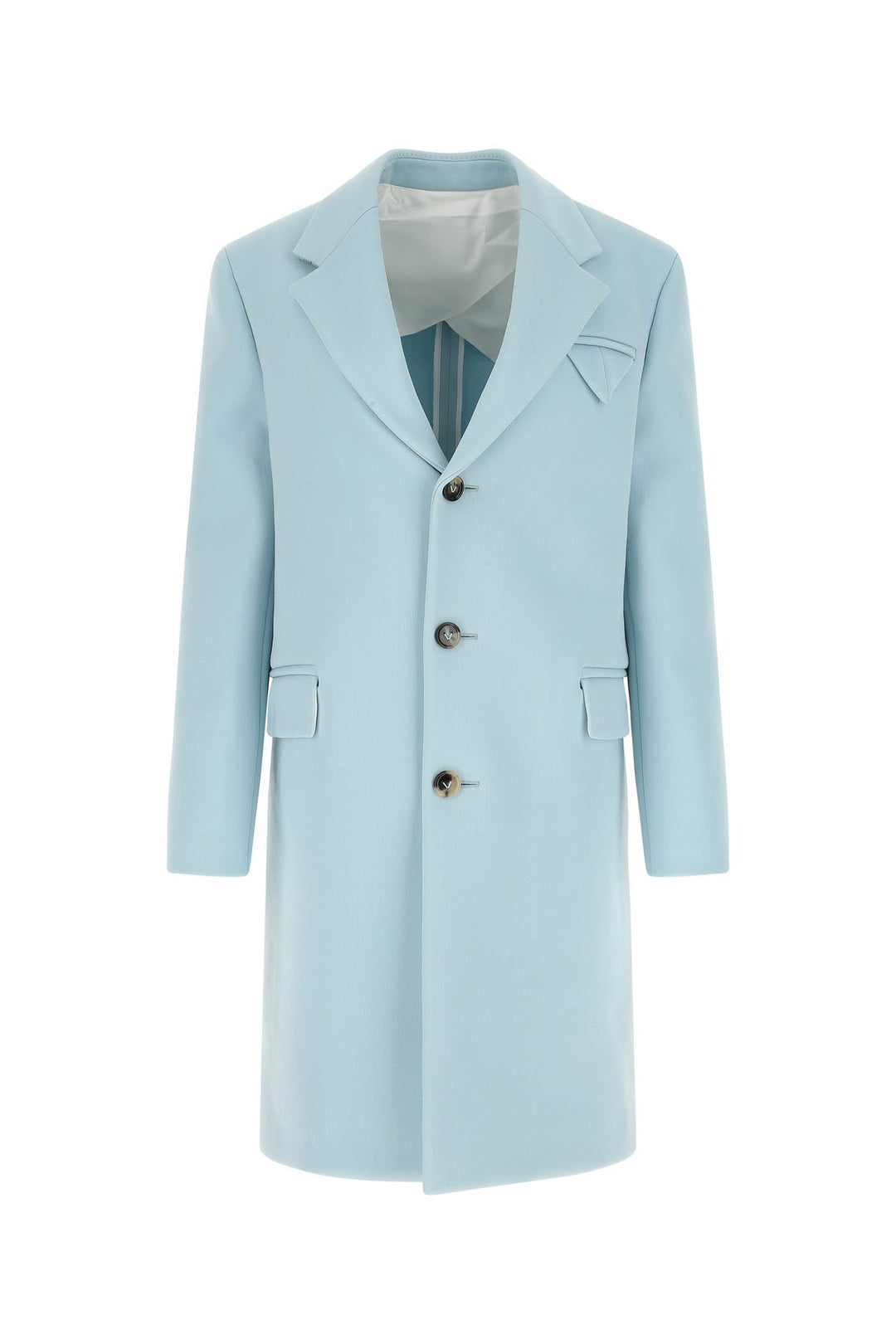 Pastel light-blue tricotine coat