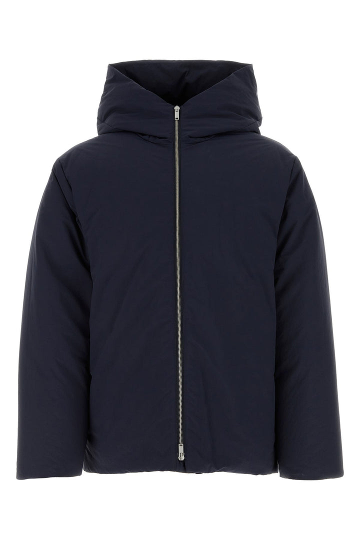 Navy blue polyester down jacket