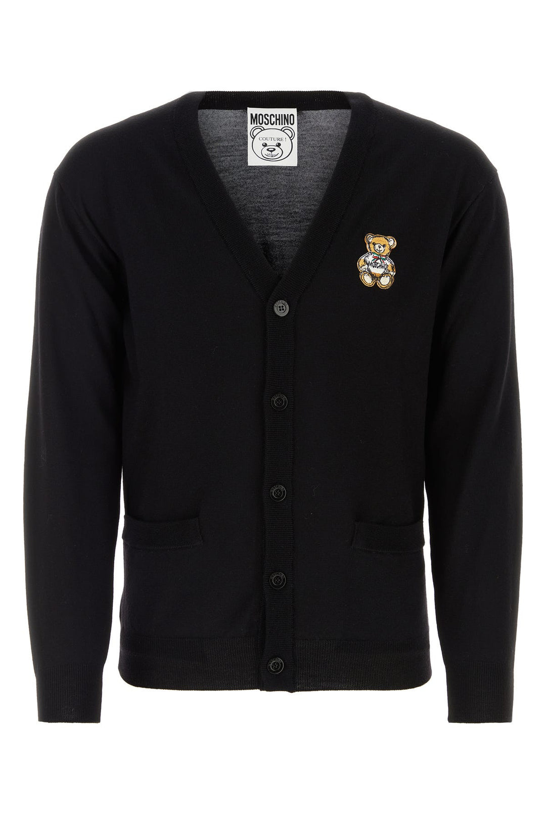 Black wool cardigan