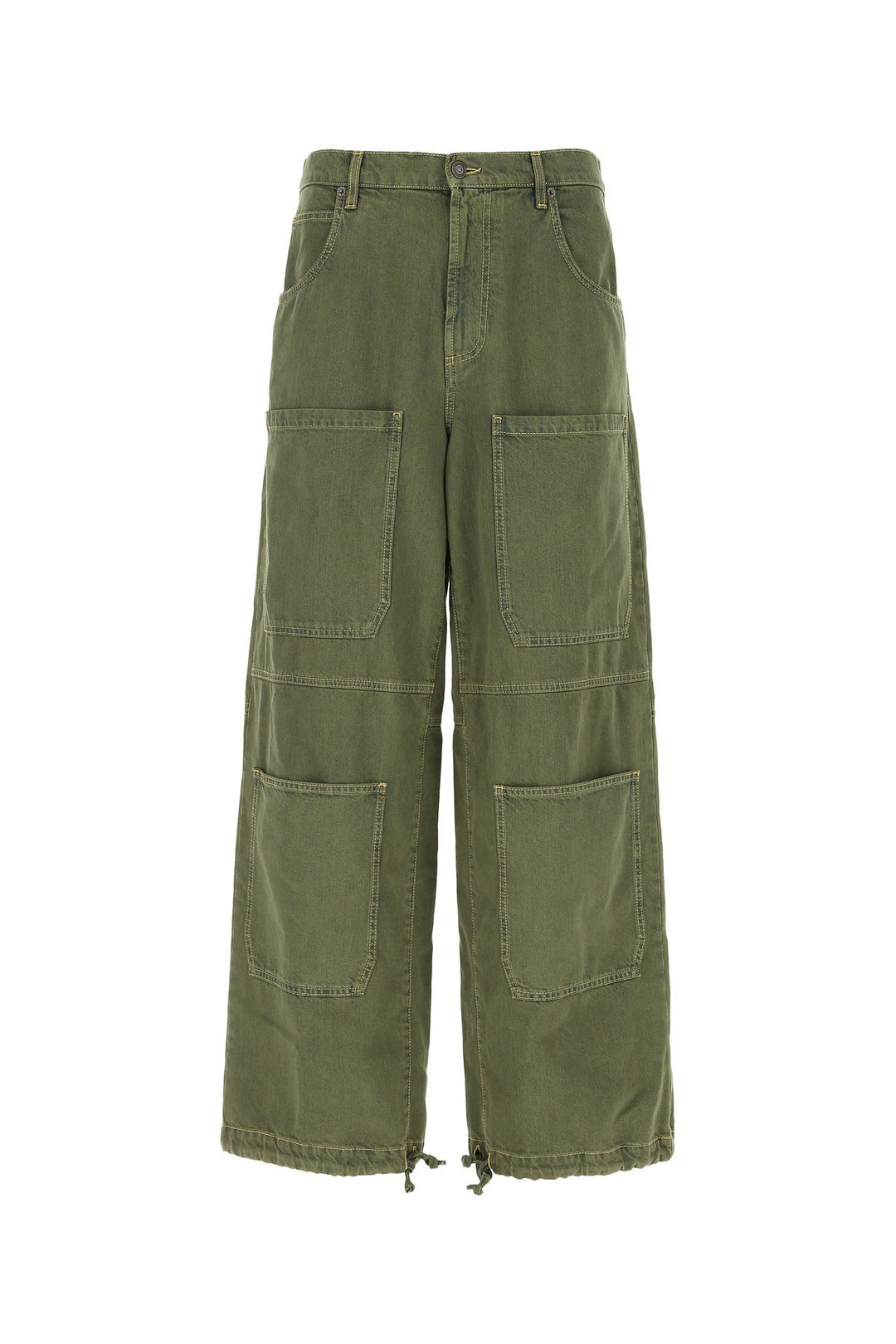 Army green denim cargo pant