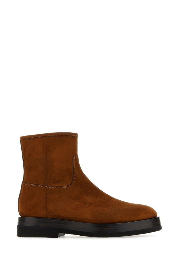 Caramel suede ankle boots