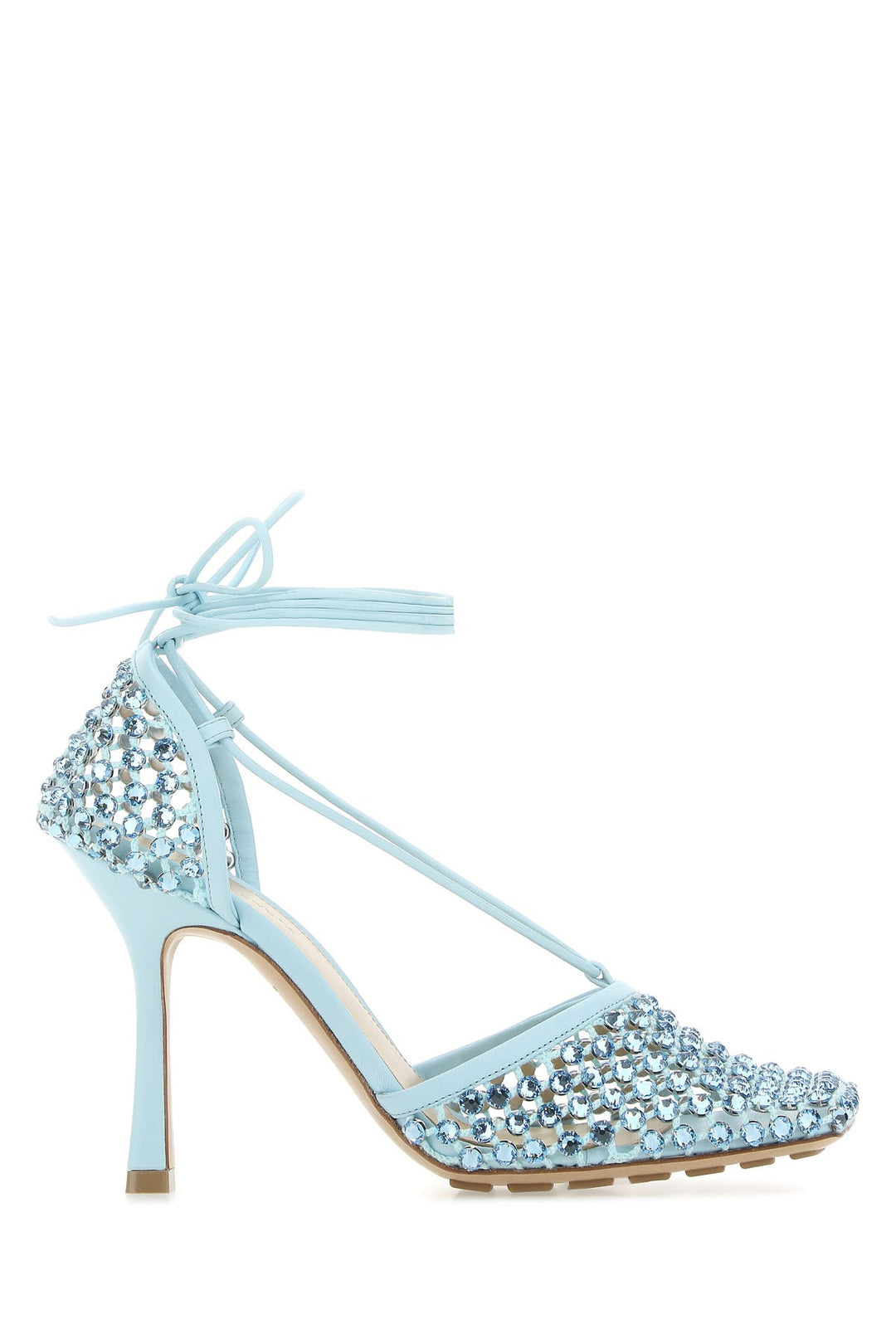 Pastel light-blue mesh Stretch sandals