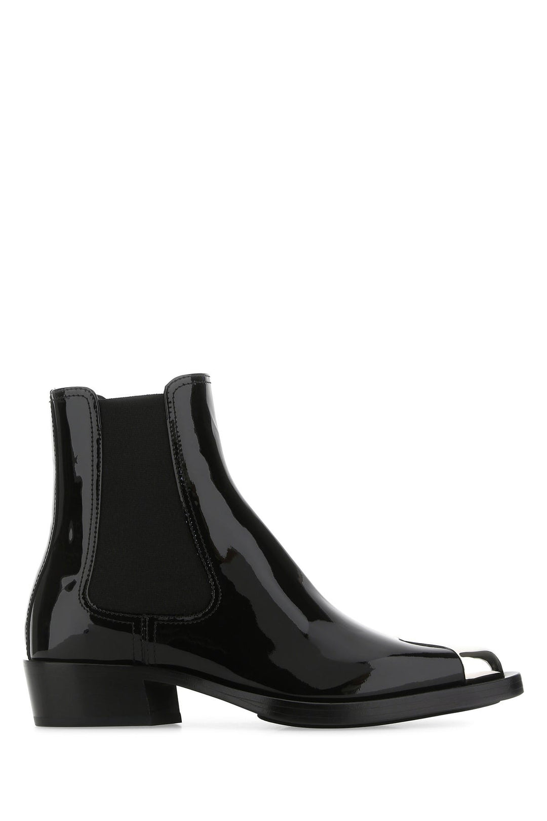 Black leather ankle boots